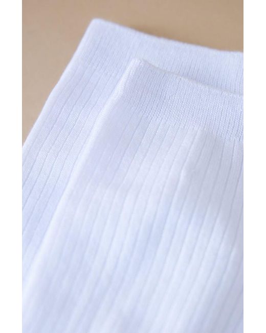By Anthropologie Blue Ribbed Trouser Socks
