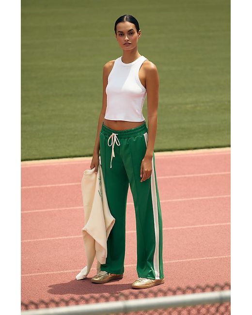 Daily Practice by Anthropologie Green Side-Stripe Track Pants