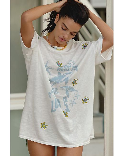Celandine Turtle Beach Beaded Oversized T-Shirt in Grey | Lyst UK
