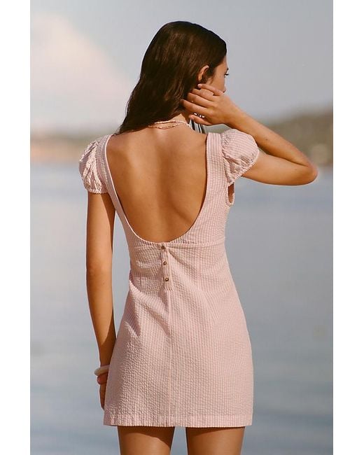 Celandine Multicolor Scoop-Neck Front Tie Mini Dress
