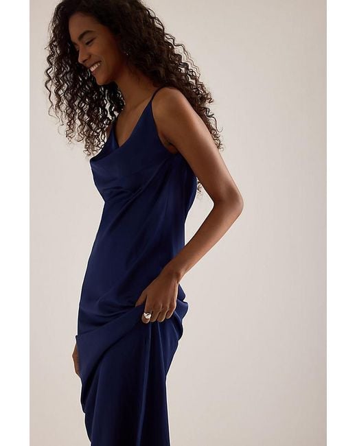 SELECTED Blue Giona Cami Cowl-Neck Maxi Dress