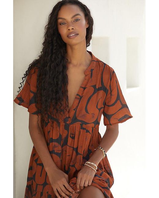 By Anthropologie The Kallie Flowy Maxi Dress: Printed Edition in Blue |  Lyst UK