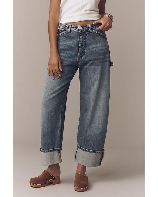 Pilcro Blue The Kayden High-Rise Barrel Jeans By