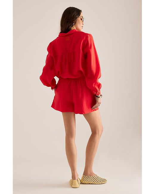 Never Fully Dressed Red Elissa Snake Shorts