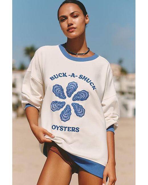 Celandine Blue Pullover Sweatshirt