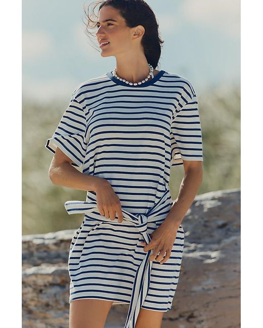 Daily Practice Gray Tie-Waist Mini T-Shirt Dress