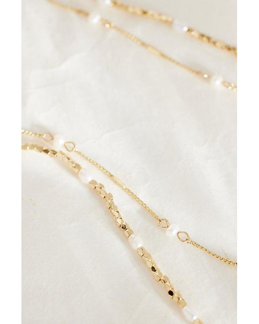 Anthropologie Natural Layered Long Pearl Necklace
