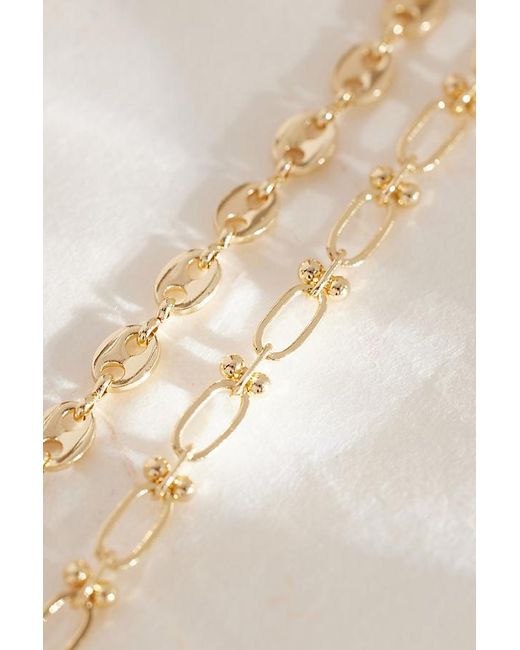 Anthropologie Natural Longline Mixed Chain Layered Necklace