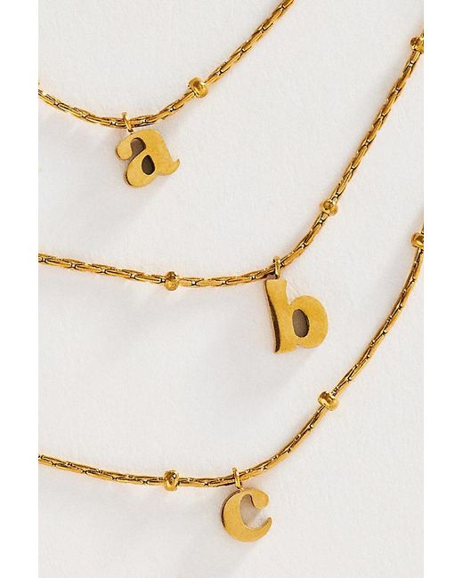 By Anthropologie Metallic Water-Resistant Initial Pendant Necklace