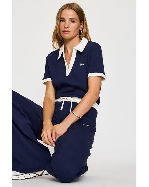 4th & Reckless Blue Azure Ribbed Jersey Trousers