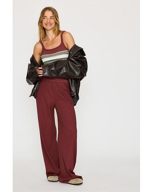 4th & Reckless Red Lani Knit Wide-Leg Trousers