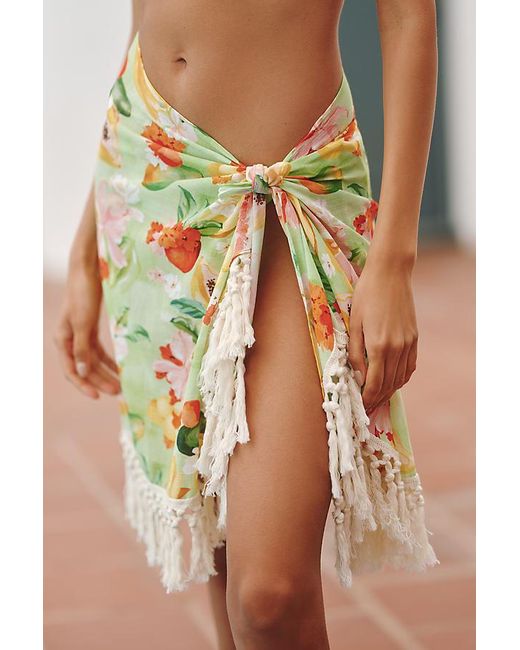 Seafolly Green Tropique Mini Sarong Skirt