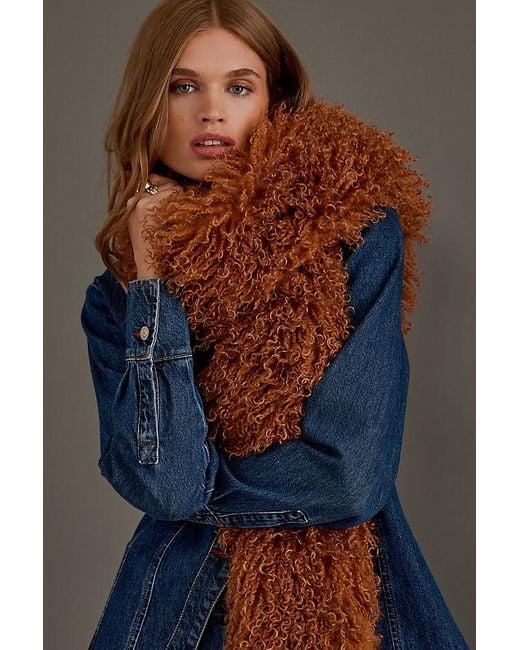By Anthropologie Blue Shaggy Scarf