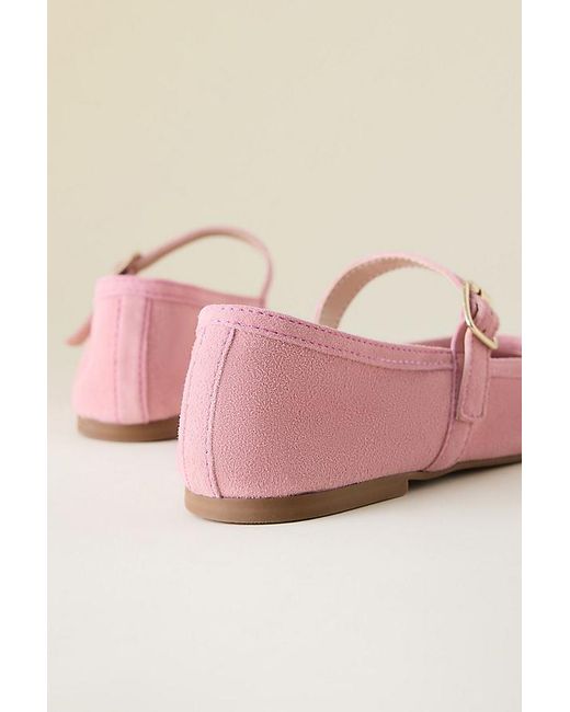 By Anthropologie Pink Suede Ballet Flats