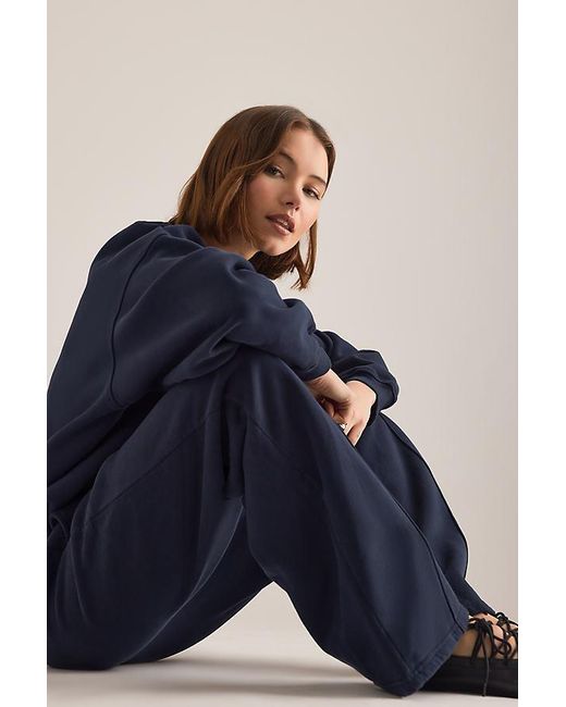 4th & Reckless Blue Fergie Pintuck Wide-Leg Joggers
