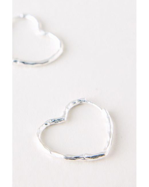 Enamel Copenhagen White Medium Heart Hoop Earrings
