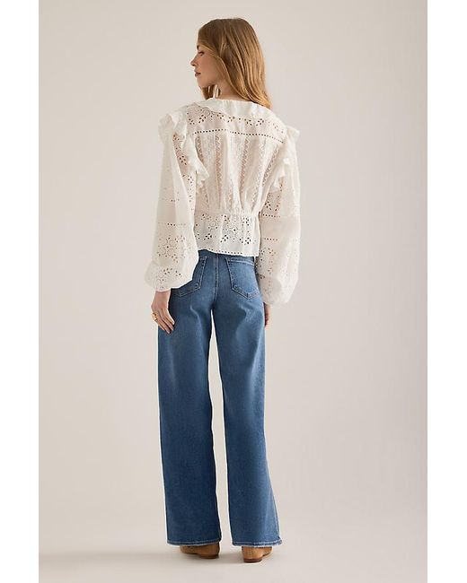 PAIGE Blue Anessa Wide-Leg Jeans