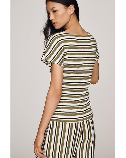 Maeve Brown Waisted Wrap Top