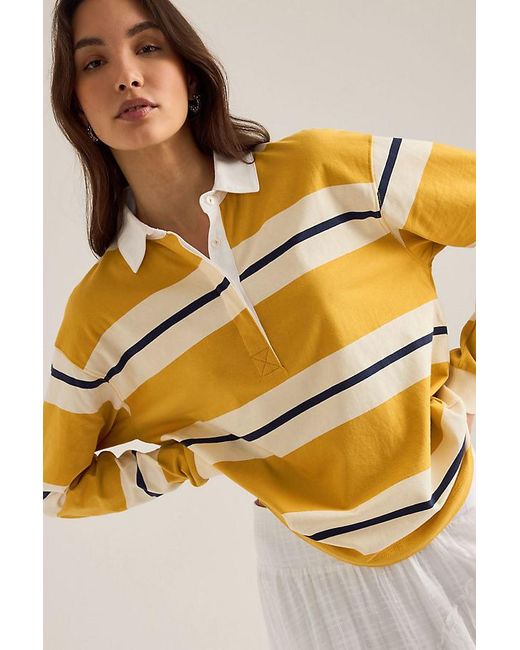 By Anthropologie Natural Stripe Rugby Shirt