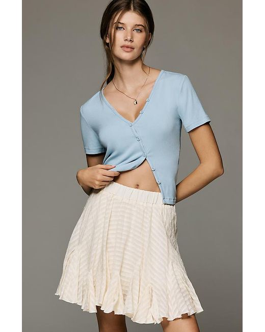 By Anthropologie Natural Flirty Godet Mini Skirt