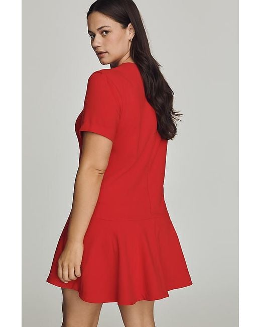 Maeve Blue Drop-Waist Mini Swing Dress