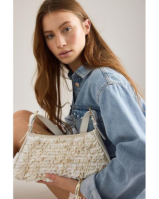 By Anthropologie Blue Sequin Shoulder Bag