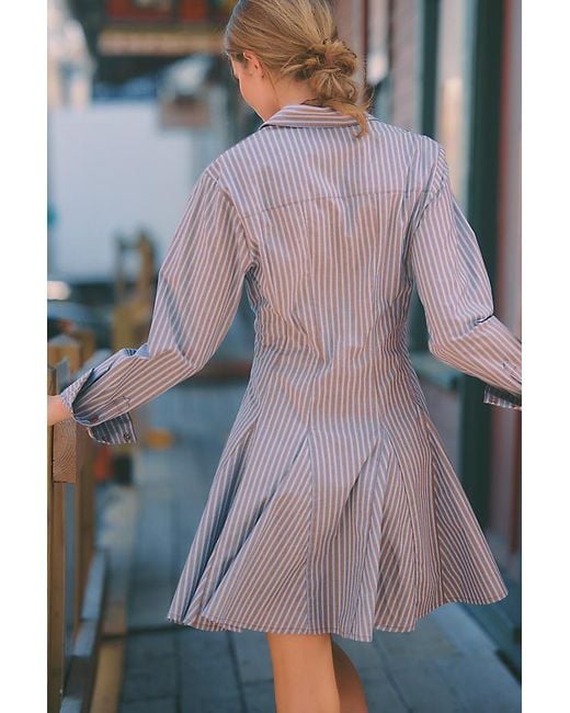 Maeve Multicolor Godet Mini Shirt Dress