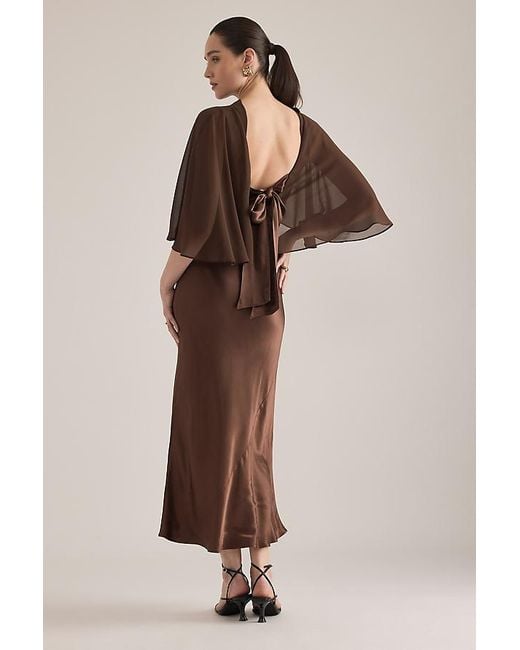 princess polly baby blue dress Bronze Charmed Metallic Drape Dress main image 0