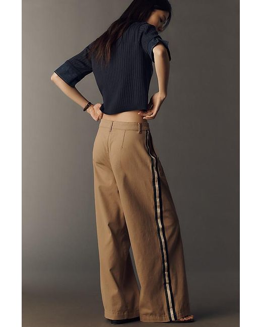 Maeve Blue Pleated Track Trousers