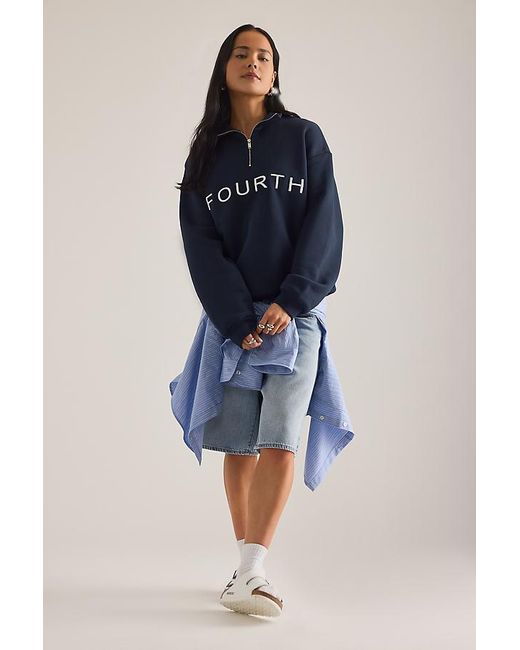 4th & Reckless Blue Laurel Half-Zip Sweatshirt