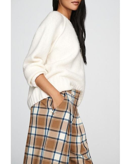 Maeve White Avery Wide-Leg Trousers
