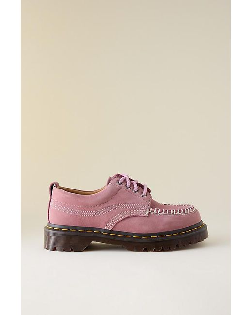 Dr. Martens Pink Lowell Nubuck Moc Toe Shoes