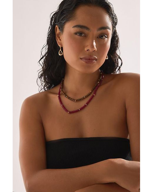 By Anthropologie Metallic Stone Teardrop Earrings