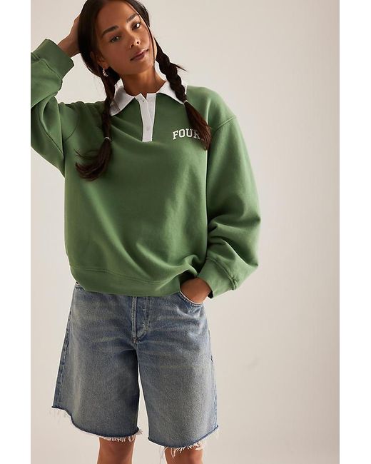 4th & Reckless Green Clover Polo Sweatshirt