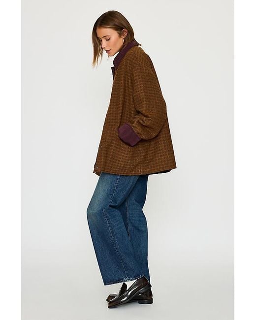 By Anthropologie Blue Reversible Quilted Boucle Jacket