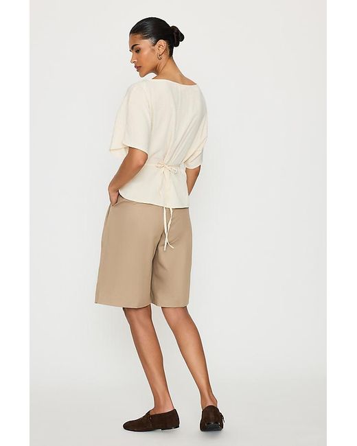 SELECTED Natural Matilda Pleated Top