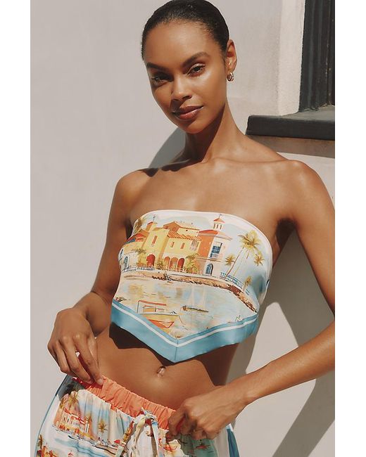 Celandine Multicolor Scarf Strapless Top
