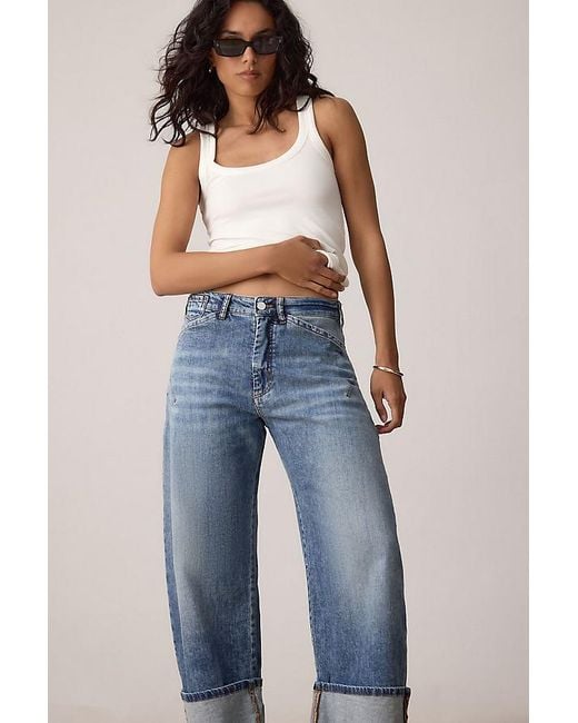 Pilcro Blue The Kayden High-Rise Barrel Jeans By