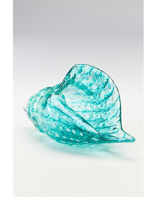 Anthropologie Blue Shell Glass Object