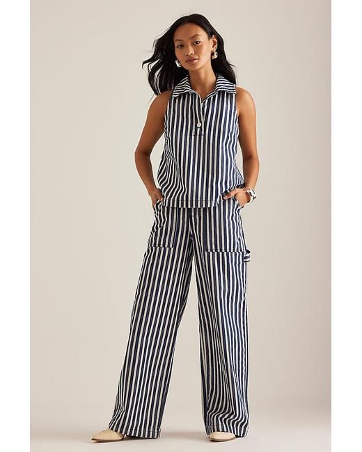 ALIGNE Blue Wolf Stripe Cargo Jeans