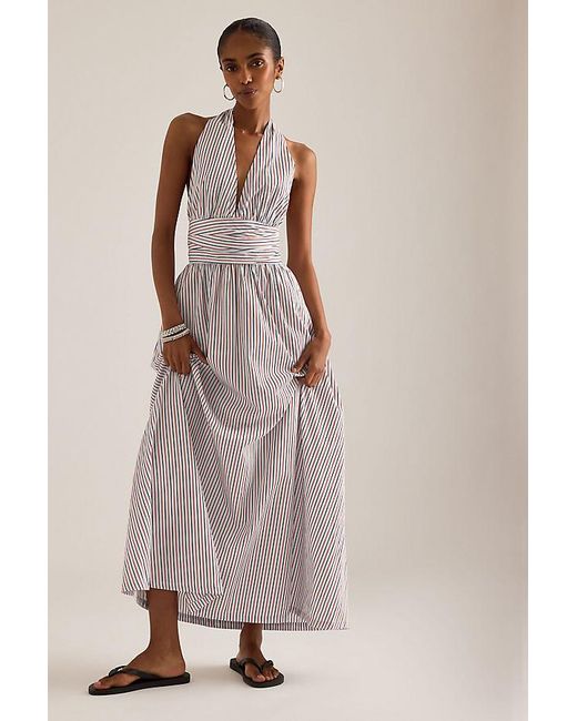 Faithfull The Brand Brown Lido Halter Maxi Dress
