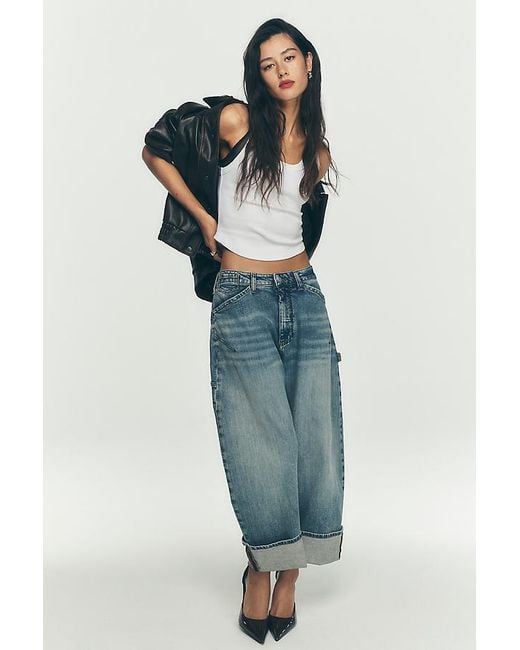 Pilcro Blue The Kayden High-Rise Barrel Jeans By