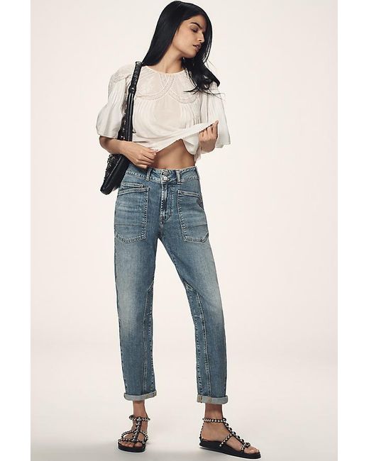 Pilcro Gray The Wanderer Mid-Rise Relaxed-Leg Jeans