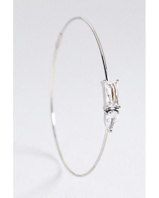 By Anthropologie White Gemstone Hoop Earrings
