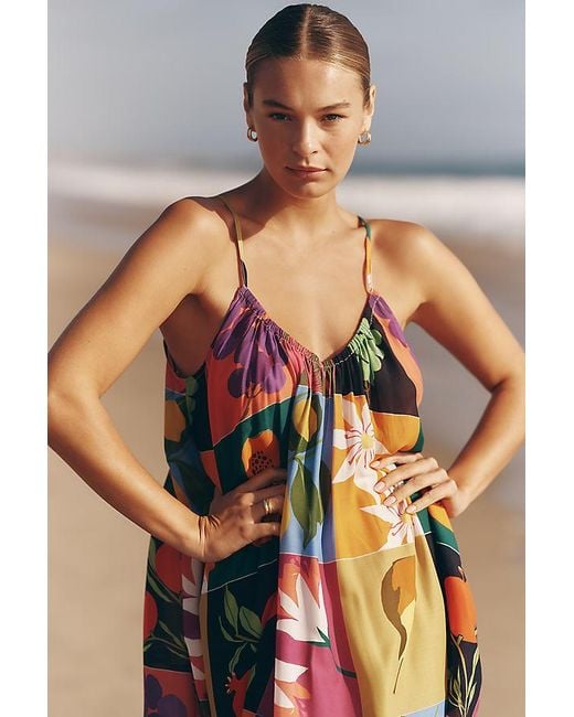 Celandine Multicolor The Malika Printed Gauze Maxi Dress By