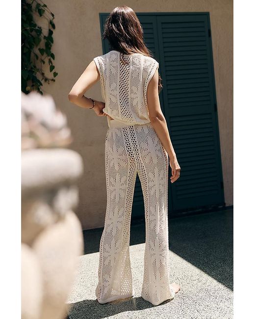 Celandine Black Bloom Crochet High-Rise Trousers