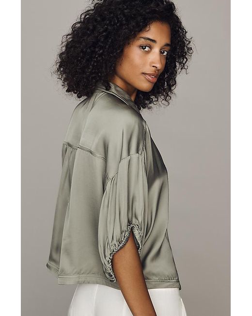 Pilcro Gray Quincy Lace Blouse By