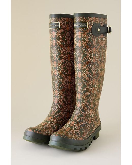 Barbour Green X Farm Rio Cami Pineapple Wellington Boots