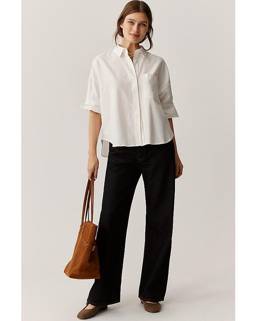 Maeve Natural The Mabel Boxy Oxford Shirt By