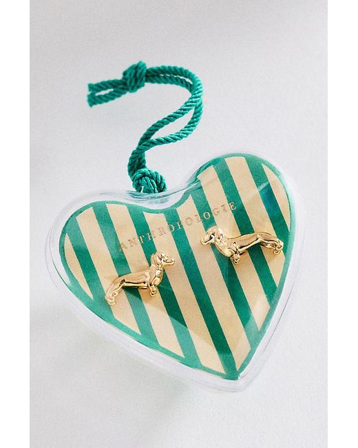 By Anthropologie Metallic Heart Icon Stud Earrings